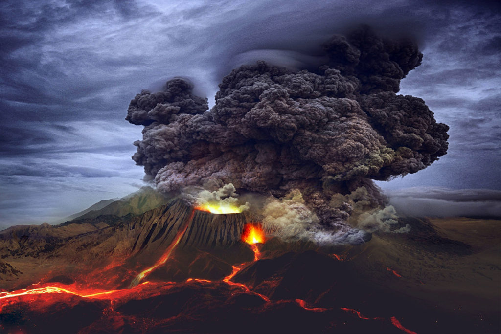 Raffigurazione di un vulcano