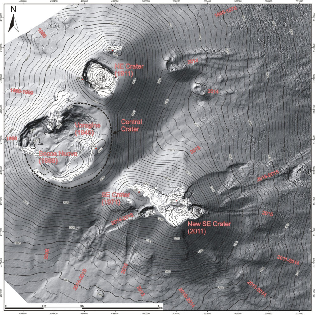 crateri da Torre del FilosofoTopografia crateri sommitali Etnei