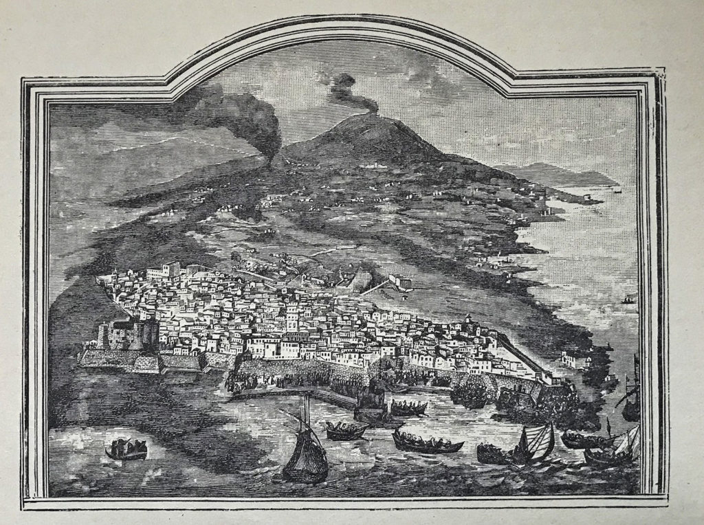 Litografia storica eruzione 1669 Mignemi 