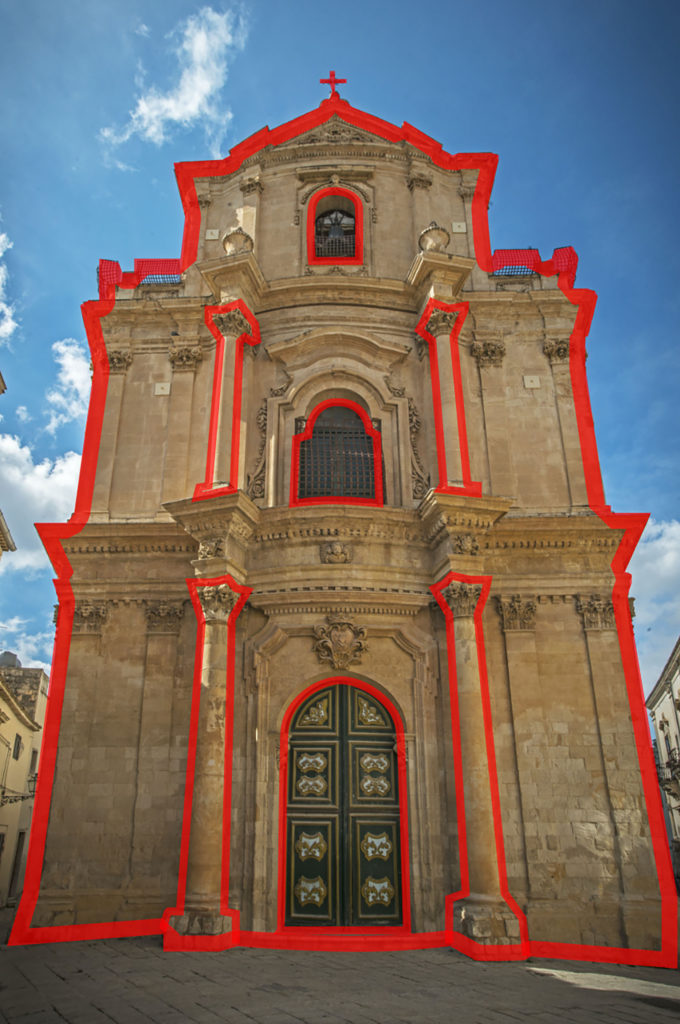 Foto fil di ferro Prospetto chiesa di San Michele