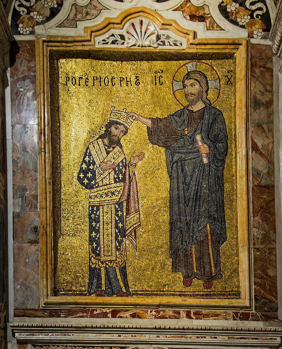 MOSAIC OF ROGER BEING CROWNED BY CHRIST