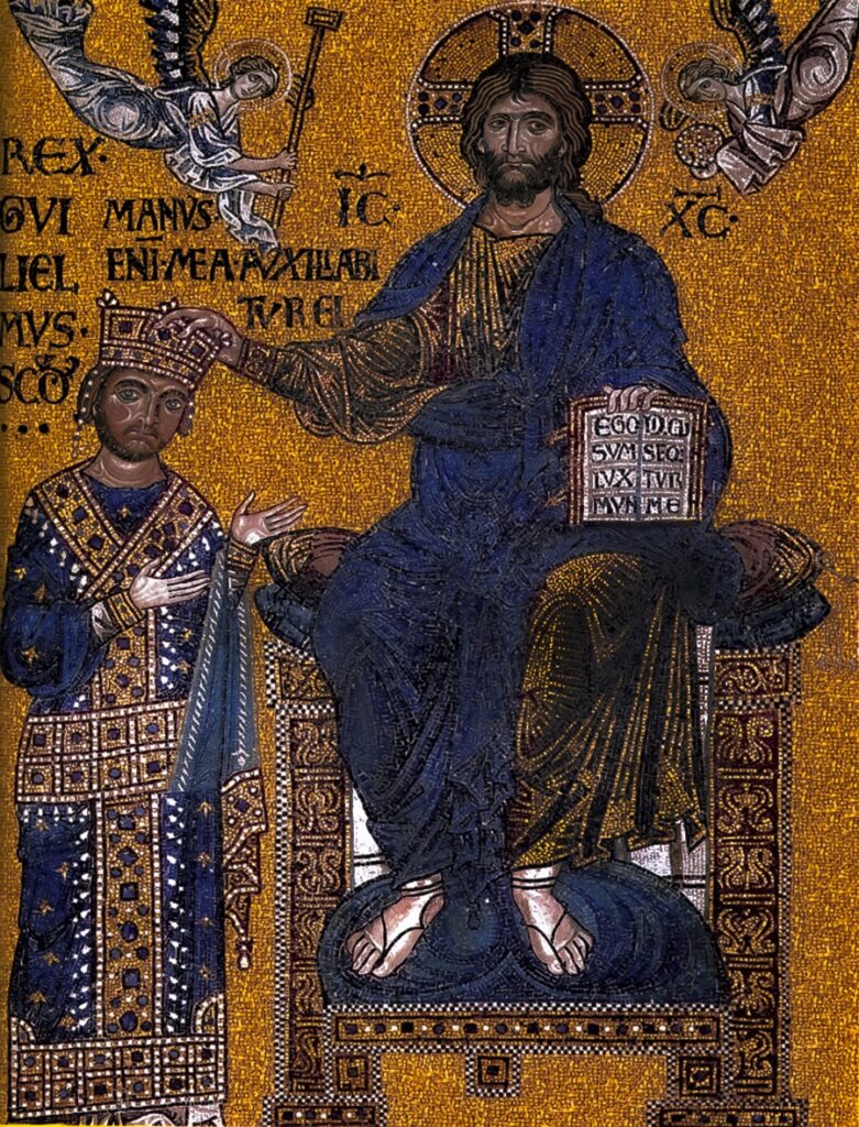 MOSAIC OF WILLIAM II BEING CROWNED KING OF SICILY BY CHRIST