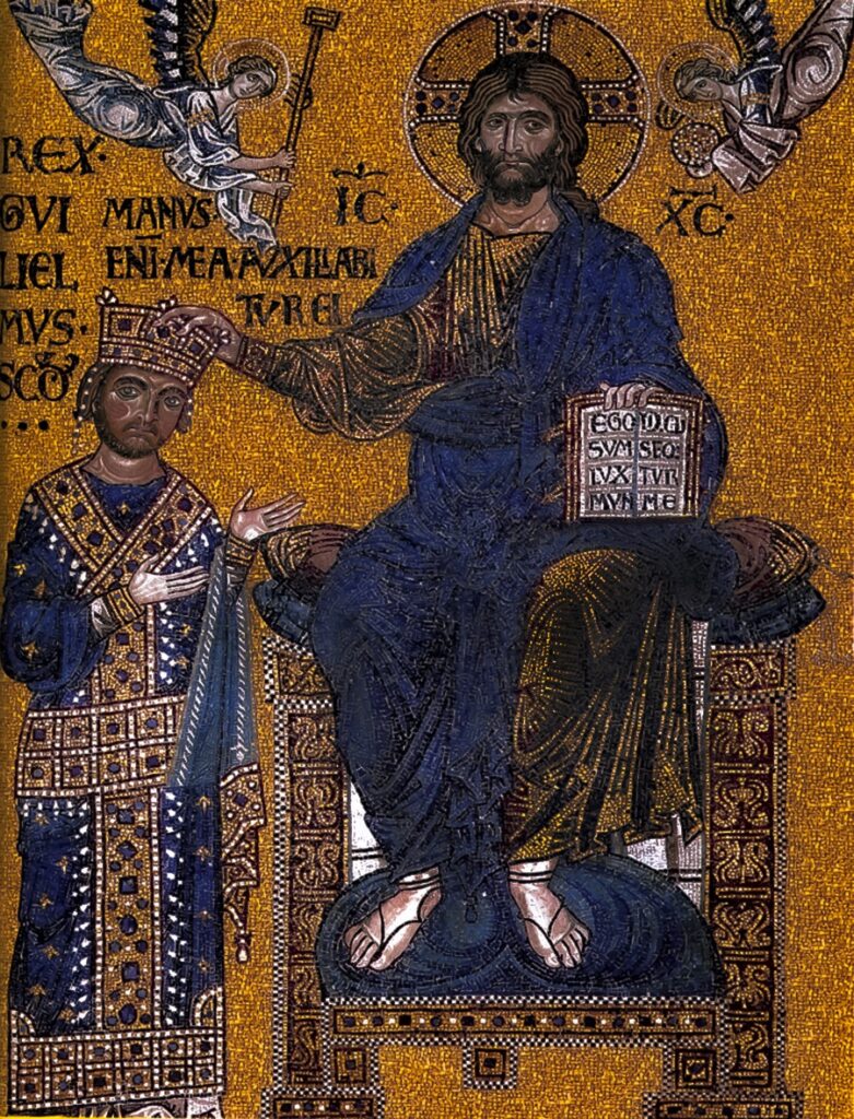 MOSAICO CON GUGLIELMO II CHE RICEVE LA CORONA DI RE DI SICILIA DA CRISTO